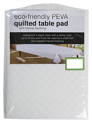 Sultan's Linens PEVA Quilted Table Pad with Flannel Backing, Waterproof, Skid Resistant (52