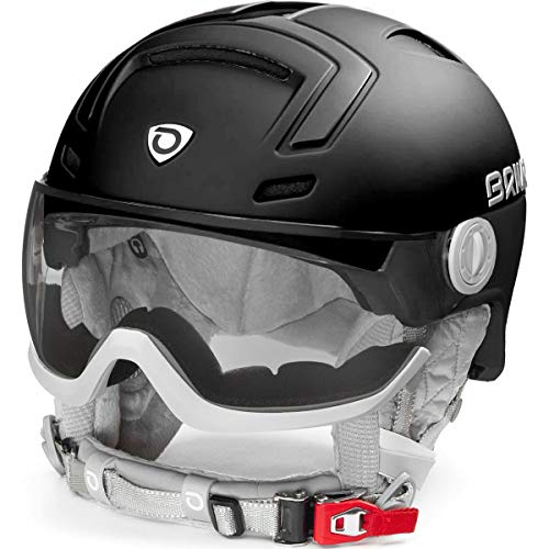 Briko Ambra Visor Photo 2.0 Casco de esquí/Snow, Mujeres, Matt Shiny Black, Small