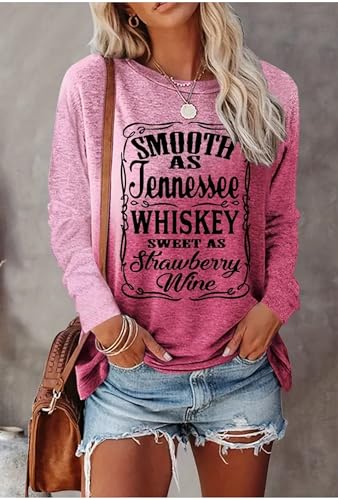 Tennessee Whiskey Shirt Cowgirls Western Graphic Tshirt Women Nashville Long Sleeve Tees Country Concert Top2