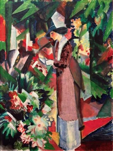 Cuadro de August Macke Paseo entre las flores, lienzo impreso SERENDIPITP de 60x90cm para salón