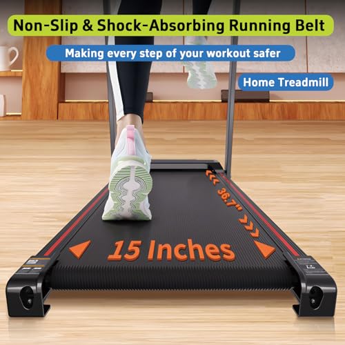 Image of Walking Treadmill Pad with APP, Folding Treadmills with Handle Bar, Low Noise Walking Vibration Pad, Quiet Walking Machine, 3HP Electric Walking 300LBS Capacity, Capacity, Portable Small Home Gym