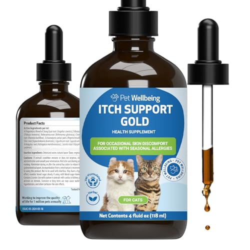 Pet Wellbeing Itch Support Gold for Cats - Occasional Itching, ...