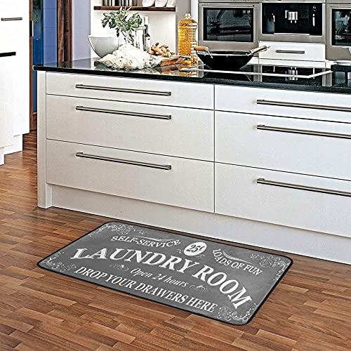 Kll Laundry Room Rug Kitchen Floor Mats Bathroom Runner Rug Washing Machine Room Area Rugs Laundry Decor Grey 39X20In #TOP5
