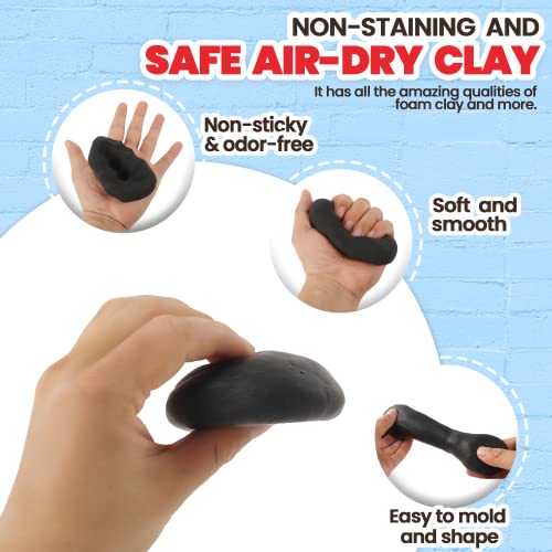 Image of 3.3 lbs Moldable Cosplay Foam Clay (Black) - Air-Dry High Density Clay for Intricate Designs - Dries Evenly Within 24-48 Hours - Sandable and Paintable Clay Foam