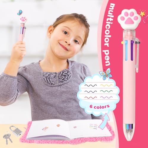 Image of Bear Diary with Lock,Cute Diary for 6 7 8 Year Old Girl,Kids Journal Notebook Set with Multicolored Pen,Plush Secret Diary Lined 160 Pages,Christmas Birthday Set for Kids
