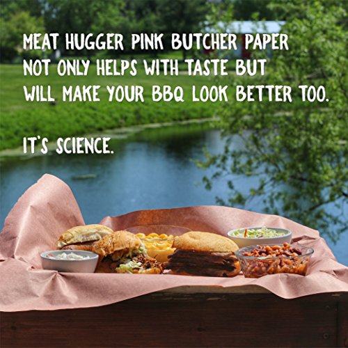 Pink Butcher BBQ Paper Dispenser Box (17.25 Inch by 175 Feet Roll) - Food Grade Peach Wrapping Paper for Smoking Beef Brisket Meat Texas Style, All Natural and Unbleached