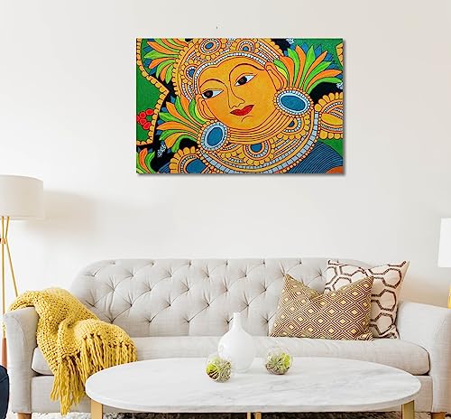 Image of Tamatina Kerala Mural Art Canvas Painting|Jai Sri Ram|Art|Size-13X9 Inches.m391