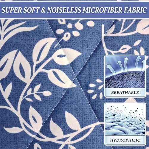 Image of MORADO Glace Cotton AC Comforter /Blanket /Quilt for Double Bed | Ultra Soft & Lightweight | All Season Reversible Comforter | Cozy Bedding for Home & Hotel | Size 90x100 Inches,Blue & Bale,Double