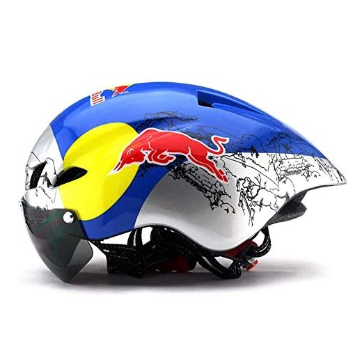 Cyklinghjälm Mountain Bike Cykelglasögon Mountain Bike Hjälm Hjälm Pneumatisk Cykling Cykel Mimitool (Color : Red Bull color, Size : One Size)