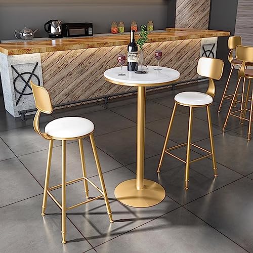 Table de bar ronde moderne JATIBOSH cuisine mange debout plateau marbre - 3