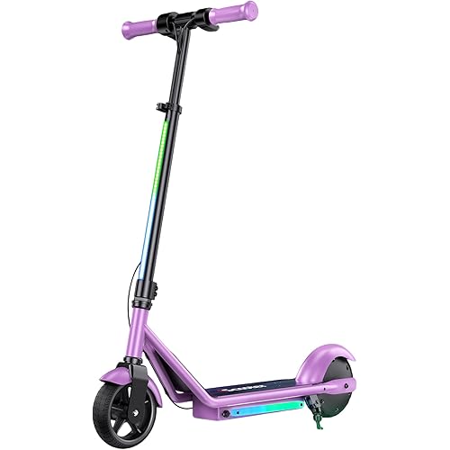 iScooter IK3/IK3Pro Electric Scooter for Kids Aged 6-12,10MPH Top Speed, 3 Heights (IK3Pro), Magnetic Charging,Colorful Lights,LED Display,150W