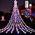 WBao Outdoor Christmas Decorations with 12" Star Topper, 344 LED 11.9ft Waterfall Christmas Lights with Remote Control, 8 Modes, 3 Timers, UL Listed, Waterproof for Tree Roof Porch Decor, Multicolor