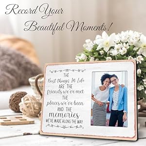 Large Wooden Photo Frame The Best Thing In Life 4 X 6 Friendship Vertical Picture Frame Tabletop Display Farmhouse Living Room Gift For Friends Families Home Office Decorations A01