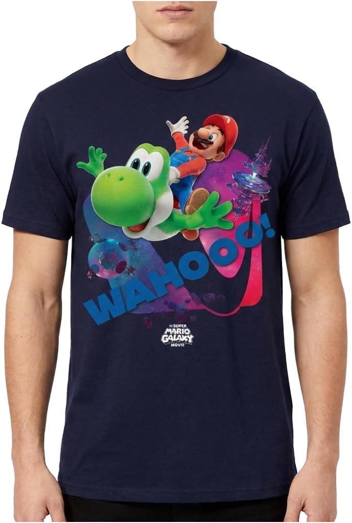 Nintendo Super Mario Galaxy Movie T-Shirt Yoshi Wahoo!