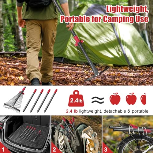 Rastrillo de jardín plegable con mango extensible metálico miniatura 5