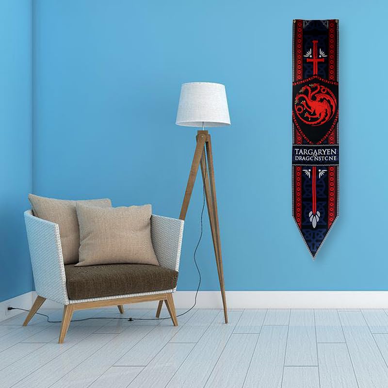 Bannière Game Of Thrones – Maison Targaryen – 150 X 45 Cm – Polyester Haut De Gamme – Couleurs Vives – Décoration Fan – Cadeau Idéal