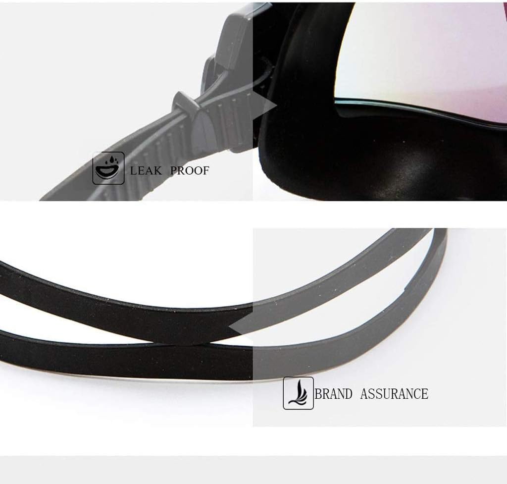 プレミアムビッグフレームスイムゴーグル、スイミングゴーグル 曇り止め、漏れなし、UV保護とクリアレンズ付き、広視野、男性、女性、大人