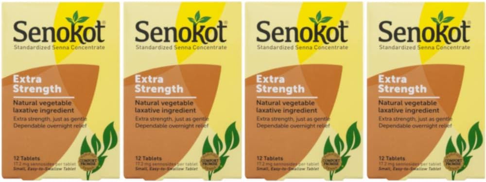 Extra Strength Natural Vegetable Laxative, 12 Tablets (Value Pack of 4)