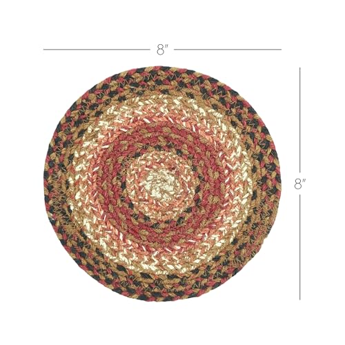 VHC-Brands-Ginger-Spice-Trivet-Hot-Pad-for-Pots-Pans-Orange-Red-Natural-Jute-Blend-Round-Circle-8-Inches VHC Brands Ginger Spice Trivet Hot Pad for Pots Pans Orange Red Natural Jute Blend Round Circle 8 Inches