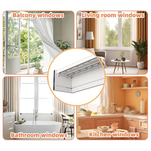 Rail de rideau plafond double voie en aluminium robuste 1m
