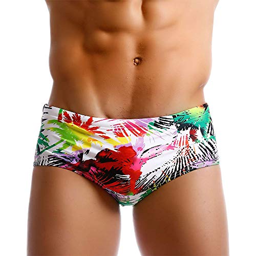 UXH Mens Swimsuit Briefs Padded Swimwear Printe Male Sexy Fashion Swimming Bikini Board Beach Surfing Swim Trunks