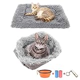 1. Cama para perros y gatos, cama moderna de felpa suave para perros pequeños, cojín de piel sintética, camas de gato autocalentables, camas para gatos de interior, almohadas increíbles para gatos para mejorar el sueño.