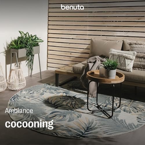 Tapis extérieur Flora rond 200 cm multicolore benuta Basic pour terrasse et jardin