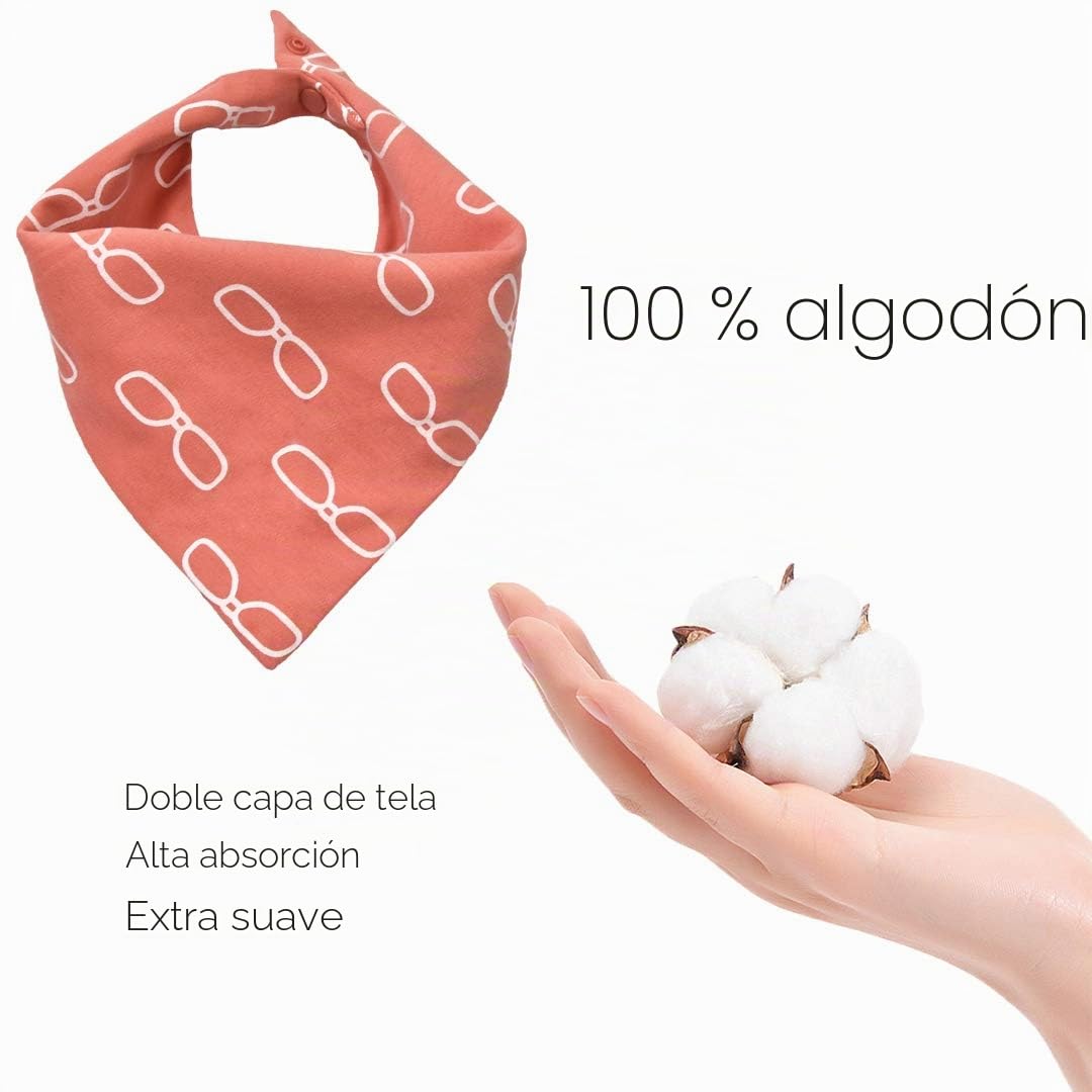 atopo 8 Bebé Baberos Tipo Bandana Algodón Baberos Triangulares Suave y Absorbente Toalla De Saliva Para Bebés, Niños Pequeños