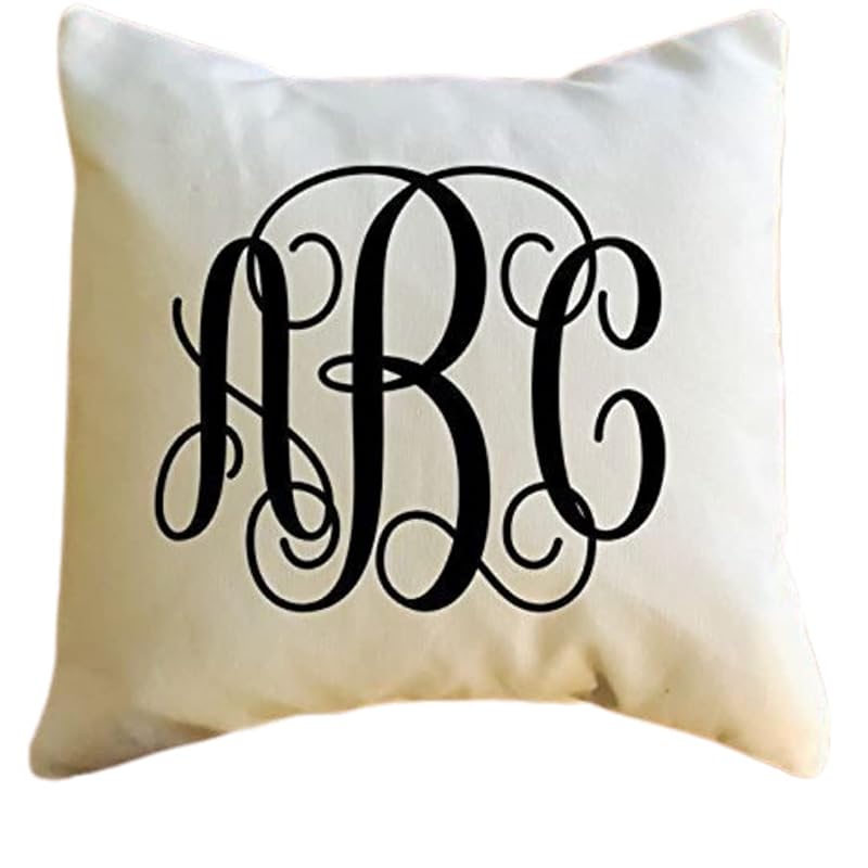 Monogrammed throw pillow, Monogrammed cushion Handmade