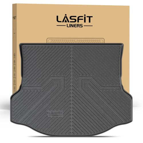 Image of LASFIT Cargo Trunk Mat for Toyota RAV4 2013-2018 (Include Hybrid) | 100% TPE All Weather Custom Fit Waterproof RAV 4 Cargo Liner Automotive Accessories, Lifespan 5 Years+, Black