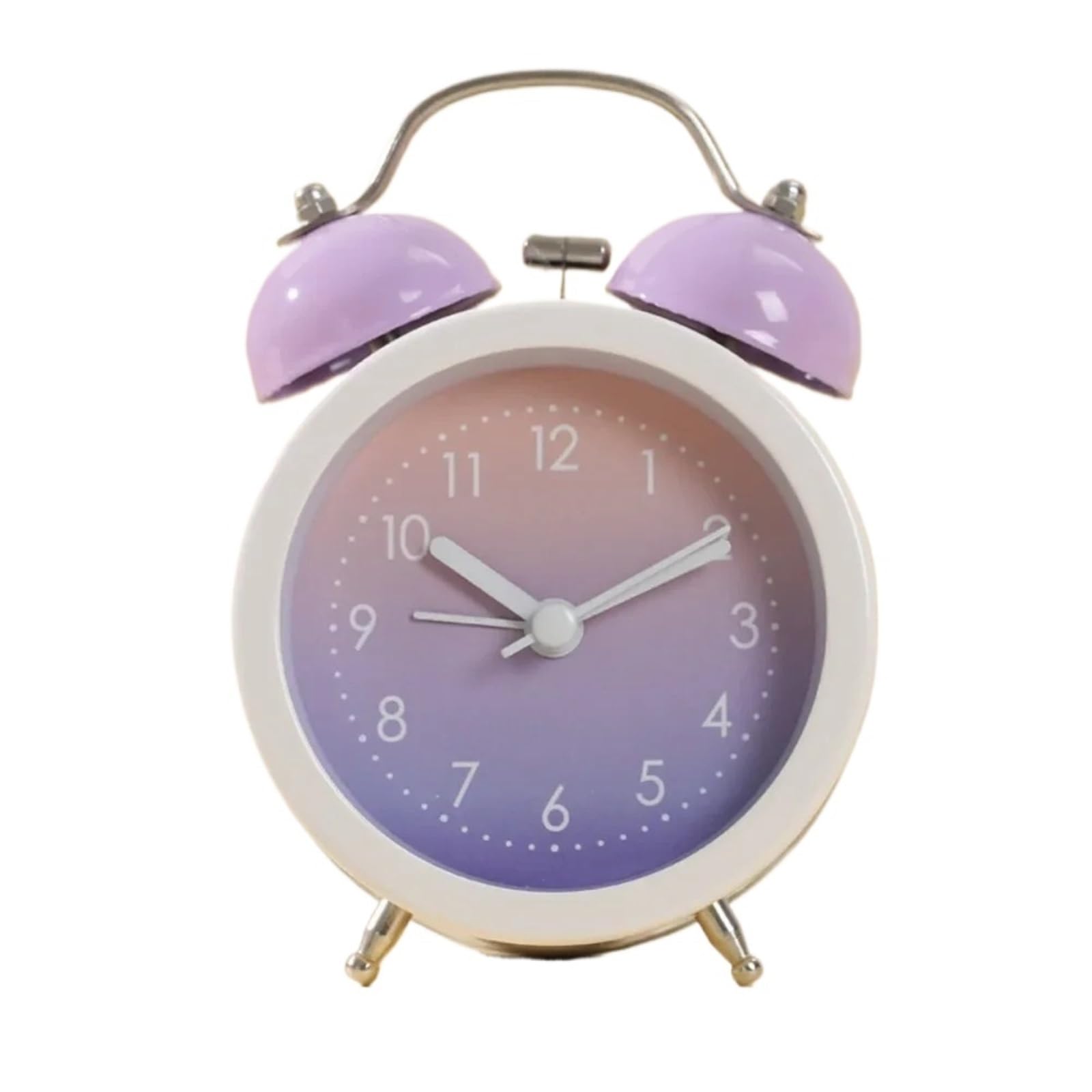LUYSGBXR Loud Alarm Clock Fashion Metal Twin Bell Alarm Clock Loud Colorful Desk For Bedroom Decor(Purple)