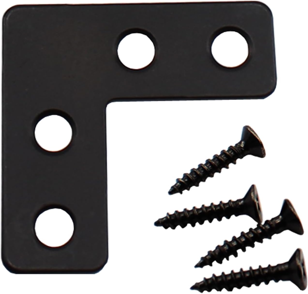 20 Sets Black 1.57 inch (40mm) L Braces Flat Corner Braces Sets for Wood Furniture Repair, with Screws