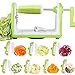 Verde Espiralizador de Vegetales Cortador de Verduras de 7 Cuchillas, Doblado Espiralizador de Verduras en Espiral, Juliana, Espaguetis, Tallarines, Cintas o Fideos