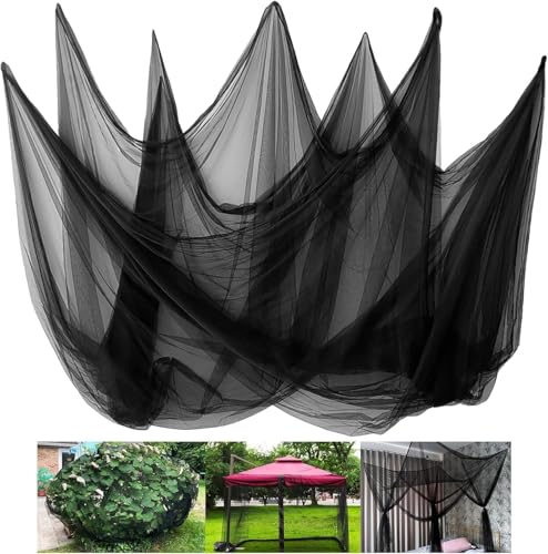 alouweekuky Moskitonetz Outdoor 3 × 10 m mit 100 Kabelbinder, Fliegennetz für Innen & Außen, Robustes Insekten und Vogelschutznetz, Ideal für Garten, Gemüse & Obst, Pflanzenschutz Gartennetze, Schwarz