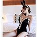 ZYTC Women’s Sexy Bunny Cosplay Costume Velvet Lace Bunny Girl Outfit Anime Role Lingerie One Piece Bodysuit with Rabbit Ears