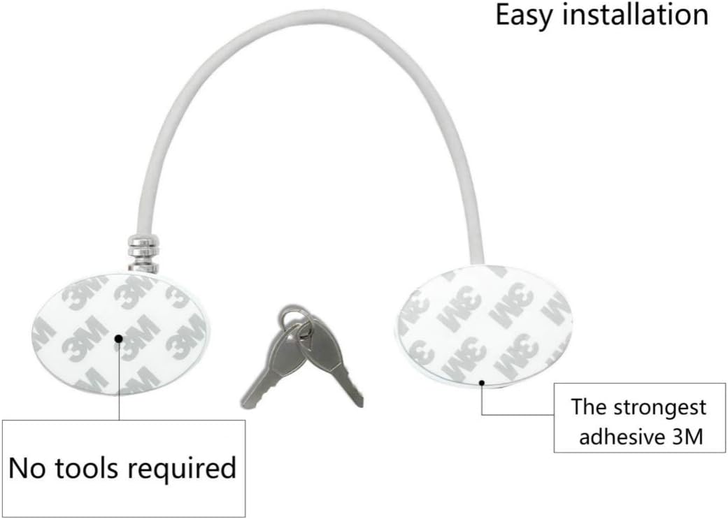 2 Pack Refrigerator Lock with 4 Keys, Refrigerator Lock Dorm Freezer Door Lock and Child Safety Cabinet Lock with Strong Adhesivefrigerador