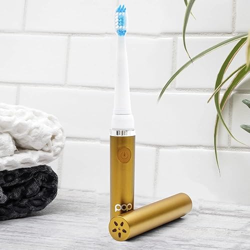 Miniatura 8 de Cepillo de dientes eléctrico Pop Sonic (oro metálico) - Cepillos de dientes de viaje con batería AAA  Cepillos de dientes eléctricos para niños con
