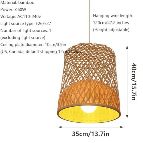 Lampe suspendue pastorale panier double couche et plafonnier côtier rustique