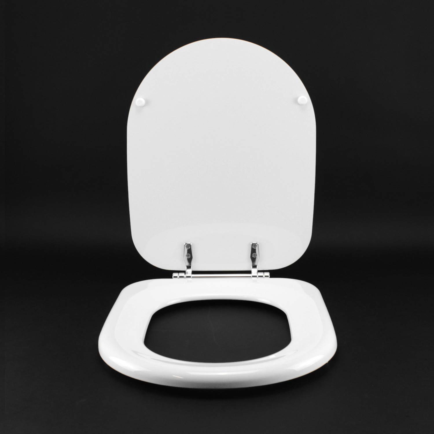 IDROTOP Copriwater per Cesame Epoque come Originale, Bianco, Forma a D | Anima in legno, Poliestere lucido, Cerniera tubetto ottone cromato, Made in Italy
