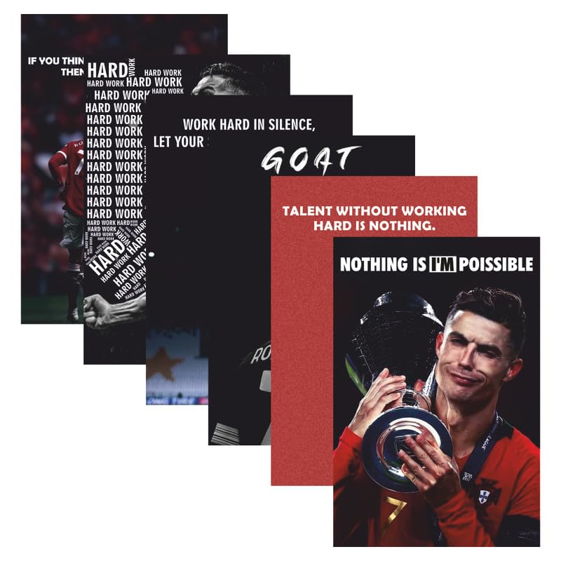 POSTER WALLAH Ronaldo Poster for Home Office and Student Room Wall | Aesthetic Poster | Wall Decor (12x8 Inch) Set of 6 Pieces (B0CLZPYY9M) Amazon Price History, Amazon Price Tracker