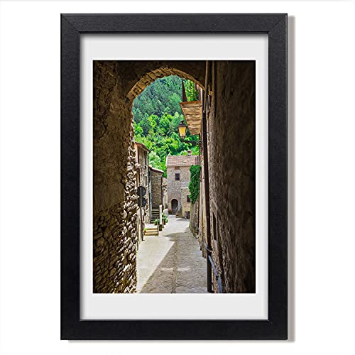 Tableau cadre en bois 20x30 cm Tulup affiche rue charmante peinture moderne