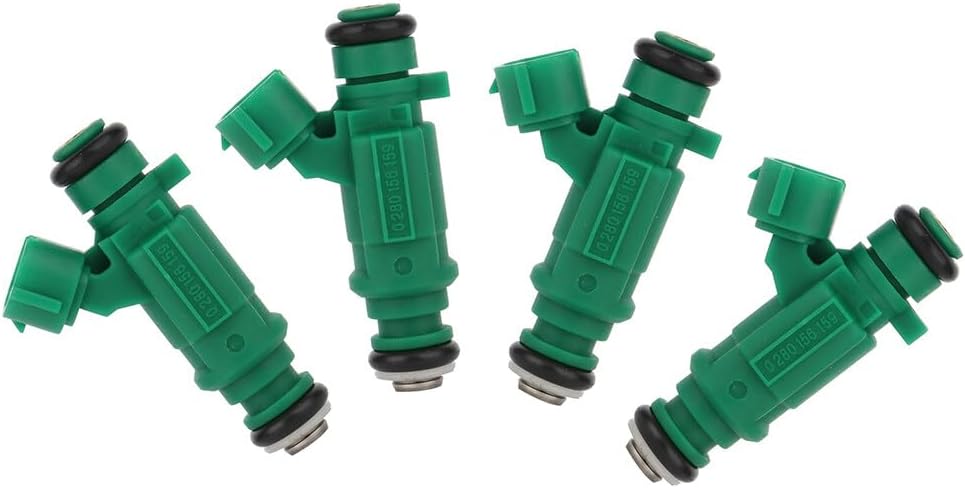 0280156159 Fuel Injector ANGLEWIDE Fuel Injectors Set fit for 2003 2004 2005 2006 for Nissan Sentra Fits L4 1.8L only 12 Holes 4Pcs FJ678, 62270, 166004Z800