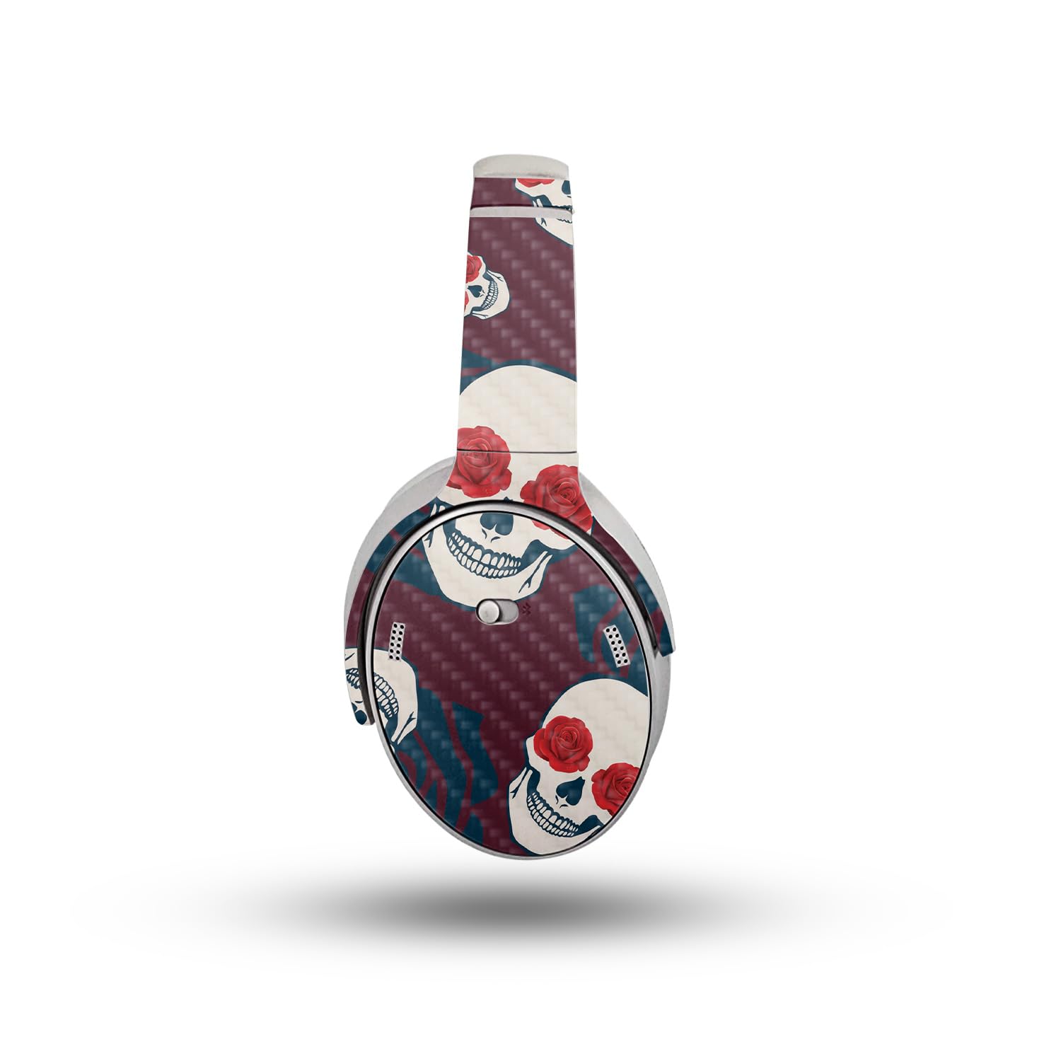 Carbon Fiber Headphone Skin Compatible with Bose QuietComfort Headphones (2023) - Skulls N Roses - Premium 3M Vinyl Protective Wrap Decal Cover - Easy to Apply | Crafted in The USA by MightySkins
