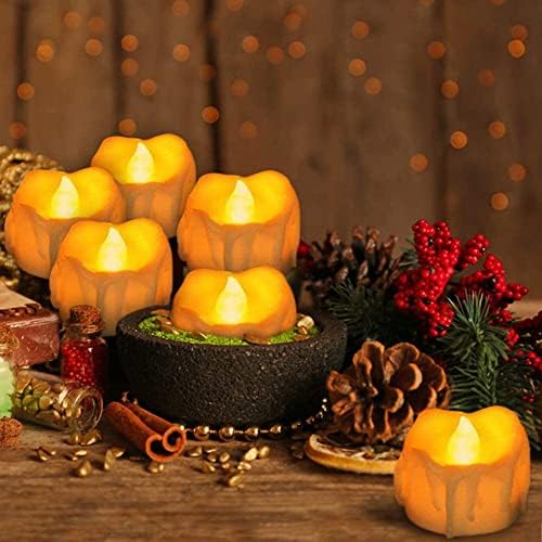Led Tealight with Timer Battery-powered Flameless Flickering Candles for Party, Festival, Valentine's Day Decoration 12pcs, Children & Pet Friendly, Warm Yellow
