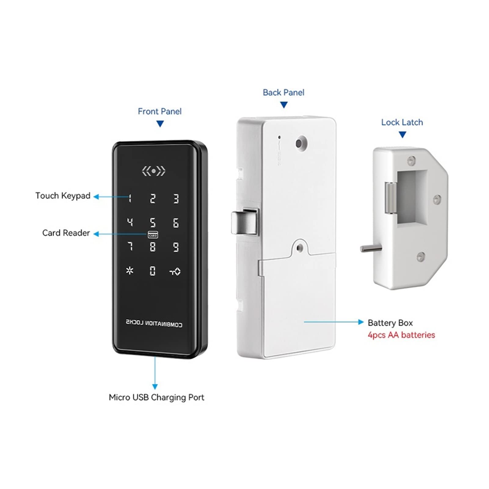 VChics Serrure de porte intelligente, APP Télécommande Capteur magnétique électronique Smart RFID Cabinet Tiroir Serrure(EM179-S)