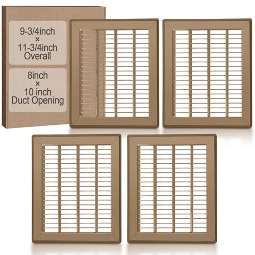 Otoolling 4 Pack Fits 8 x 10 Floor Vent Covers Heavy Duty Carbon Steel Return Air Grille Walkable Floor Grille for Home HVAC Fits 10 x 12 Duct Opening Outer Size 9.75 x 11.75