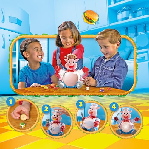 Goliath Schweine Schwarte - Lustiges Kinder-Brettspiel ab 4 Jahren, Füttere den Schweinchen und vermeide das Bauchplatzen, Gesellschaftsspiele für 2-6 Spieler, Spaß mit Freunden und Familie