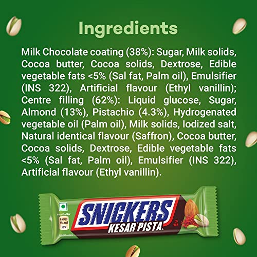 Image of Snickers Kesar Pista Chocolate Bar, 42g