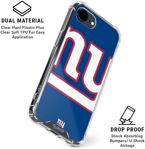 Skinit Clear Phone Case Compatible with iPhone 16e - Officially Licensed NFL New York Giants Large Logo Design