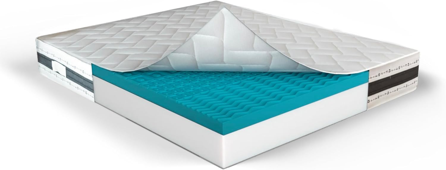 MUUN Materasso SINGOLO in Memory Foam, 100 x 190 cm, Anallergico e Ipoallergenico, ALTEZZA 21 CM, Isola il Movimento, Bassa Manutenzione, Flessibile e Morbido, GARANTITO 20 ANNI, Mod. IRIS